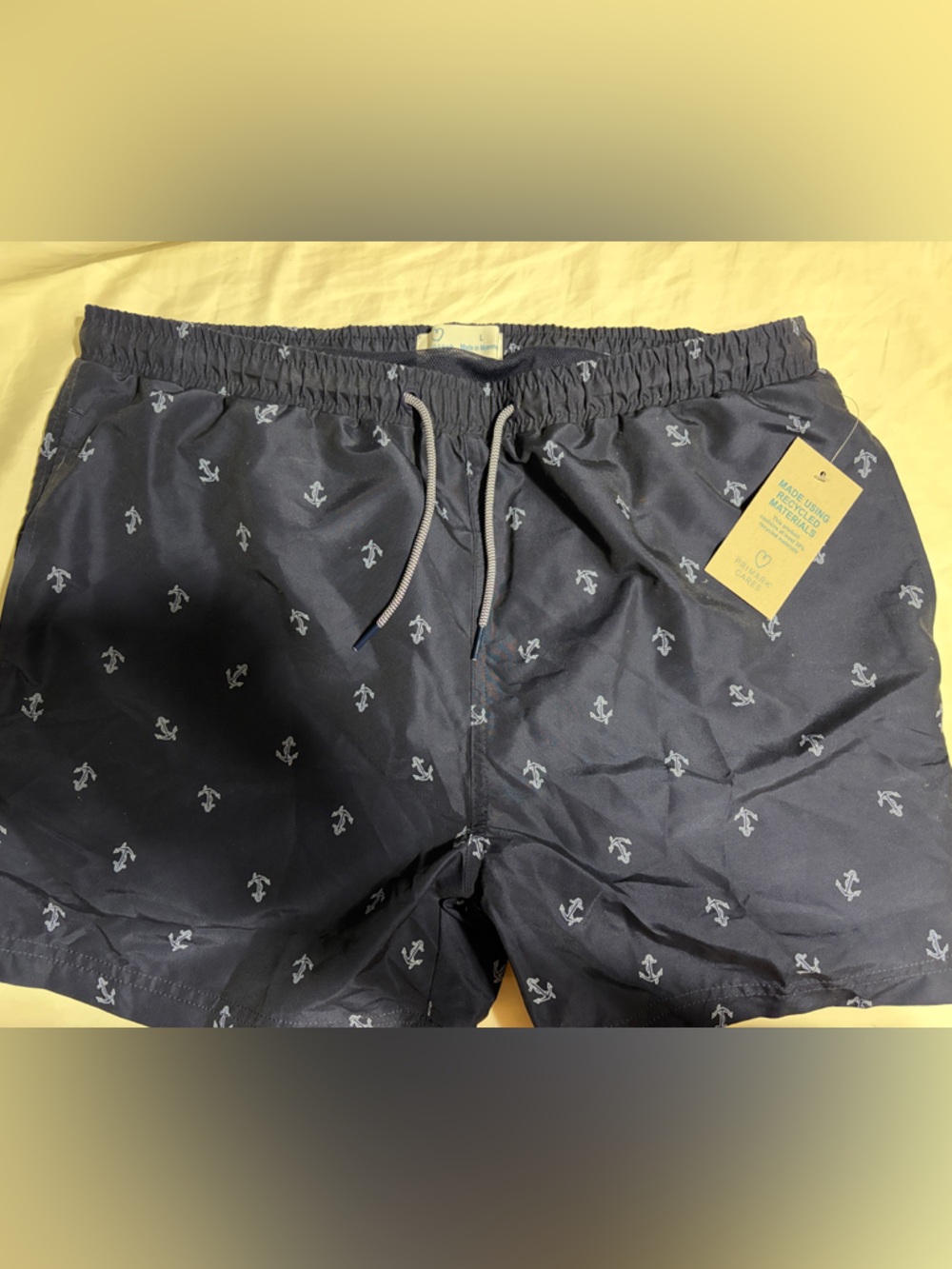 Primark Navy Shorts with White Anchor Print